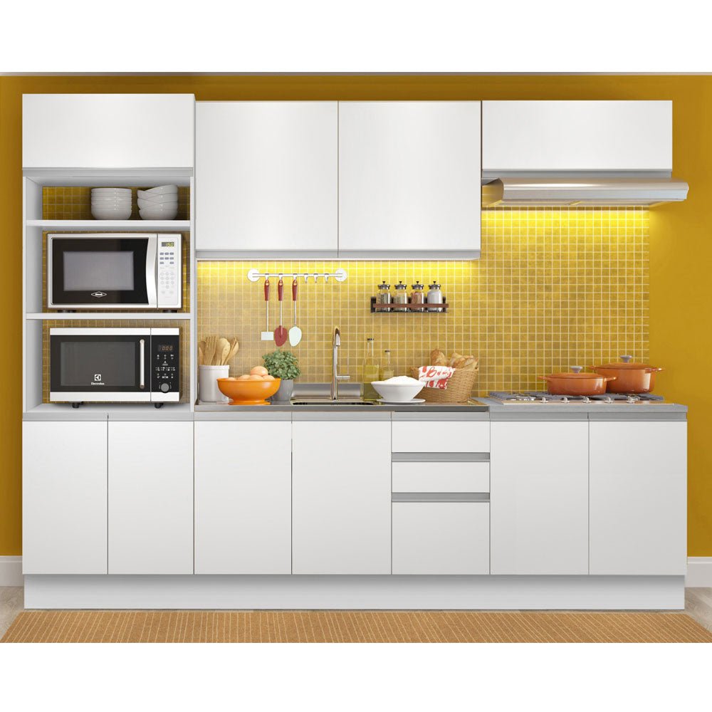 Cocina Integral Viena Blanco 270x225cm sin Mesón y sin Estufa - COCINAS | Bylmo