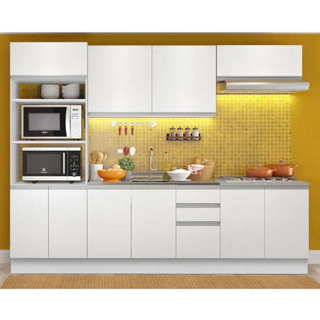 Cocina Integral Viena Blanco 270x225cm sin Mesón y sin Estufa - COCINAS | Bylmo