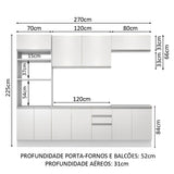 Cocina Integral Viena Blanco 270x225cm sin Mesón y sin Estufa - COCINAS | Bylmo