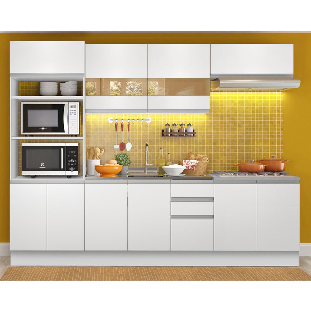 Cocina Integral Atenas Blanco 270x225cm sin Mesón y sin Estufa - COCINAS | Bylmo