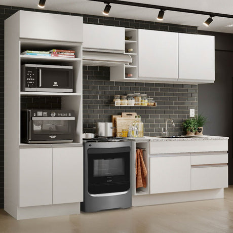 Cocina Integral Jade Blanco 270x225cm sin Mesón con Dos Cajones y sin Estufa - COCINAS | Bylmo