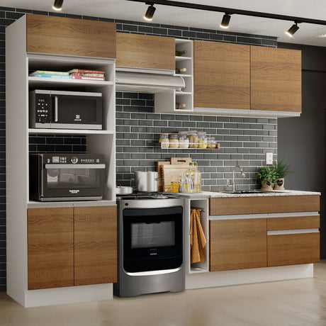 Cocina Integral Jade Marron 270x225cm sin Mesón y sin Estufa - COCINAS | Bylmo