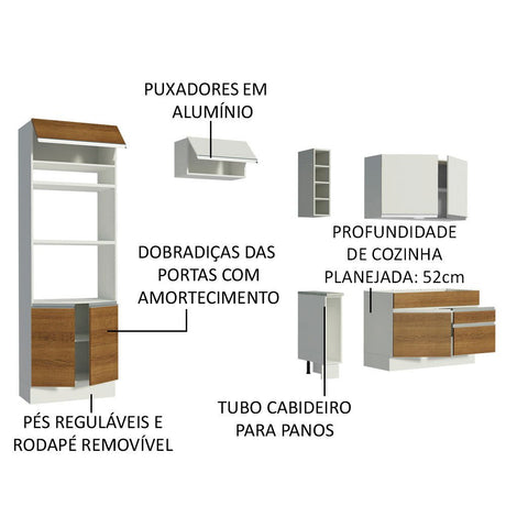 Cocina Integral Jade Blanco 270x225cm sin Mesón y sin Estufa - COCINAS | Bylmo