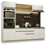 Cocina Integral Glamy Blanco 270x225cm sin Mesón con Dos Cajones y sin Estufa - COCINAS | Bylmo