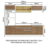 Cocina Integral Glamy Marron 270x225cm sin Mesón con Dos Cajones y sin Estufa - COCINAS | Bylmo