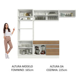 Cocina Integral Glamy Marron 270x225cm sin Mesón con Siete Puertas y sin Estufa - COCINAS | Bylmo