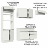 Cocina Integral Glamy Blanco 270x225cm sin Mesón con Dos Cajones Siete Puertas y sin Estufa - COCINAS | Bylmo
