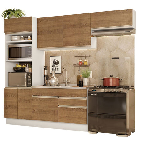 Cocina Integral Glamy Marron 270x225cm sin Mesón y sin Estufa - COCINAS | Bylmo