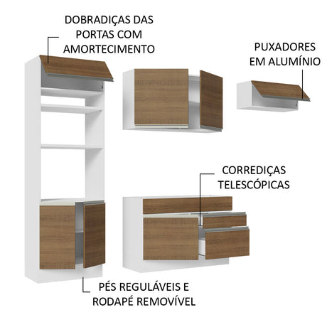 Cocina Integral Glamy Marron 270x225cm sin Mesón y sin Estufa - COCINAS | Bylmo