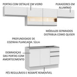 Cocina Integral Marina Blanco 280x225cm sin Mesón con Tres Cajones y sin Estufa - COCINAS | Bylmo