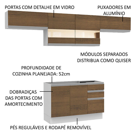 Cocina Integral Marina Marron 280x225cm sin Mesón y sin Estufa - COCINAS | Bylmo