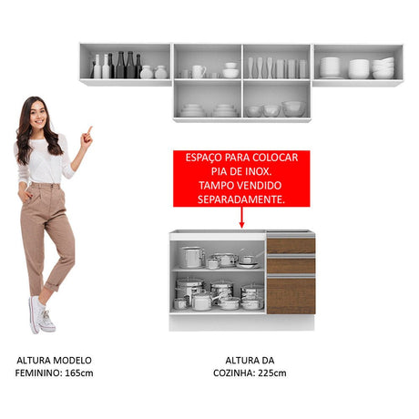 Cocina Integral Marina Marron 280x225cm sin Mesón y sin Estufa - COCINAS | Bylmo
