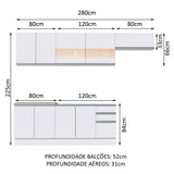Cocina Integral Marcela Blanco 280x225cm sin Mesón con Tres Cajones y sin Estufa - COCINAS | Bylmo