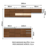Cocina Integral Marcela Marron 280x225cm sin Mesón y sin Estufa - COCINAS | Bylmo