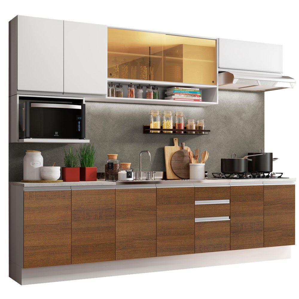 Cocina Integral Genova Blanco 280x225cm sin Mesón y sin Estufa - COCINAS | Bylmo