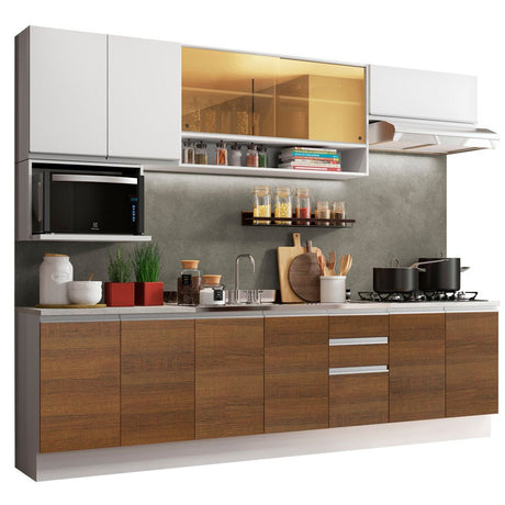 Cocina Integral Genova Blanco 280x225cm sin Mesón y sin Estufa - COCINAS | Bylmo