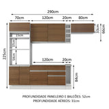 Cocina Integral Safira Marron 290x225cm sin Mesón y sin Estufa - COCINAS | Bylmo