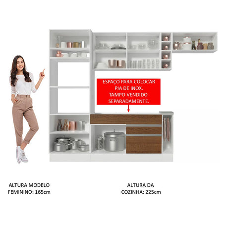 Cocina Integral Safira Marron 290x225cm sin Mesón y sin Estufa - COCINAS | Bylmo