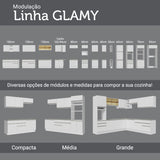 Cocina Integral Cristal Blanco 290x225cm sin Mesón con Dos Cajones y sin Estufa - COCINAS | Bylmo