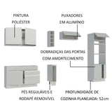 Cocina Integral Cristal Blanco 290x225cm sin Mesón con Dos Cajones y sin Estufa - COCINAS | Bylmo