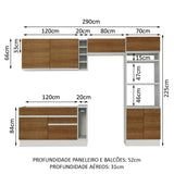 Cocina Integral Cristal Marron 290x225cm sin Mesón y sin Estufa - COCINAS | Bylmo