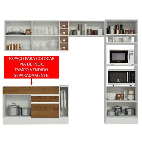 Cocina Integral Cristal Marron 290x225cm sin Mesón y sin Estufa - COCINAS | Bylmo