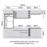 Cocina Integral Vicenza Blanco 290x225cm sin Mesón con Mueble para Horno y sin Estufa - COCINAS | Bylmo
