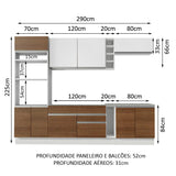 Cocina Integral Vicenza Blanco 290x225cm sin Mesón y sin Estufa - COCINAS | Bylmo