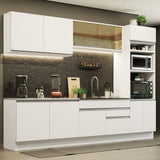 Cocina Integral Glamy Blanco 310x225cm sin Mesón con Dos Cajones y sin Estufa - COCINAS | Bylmo