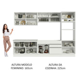 Cocina Integral Glamy Blanco 310x225cm sin Mesón con Dos Cajones y sin Estufa - COCINAS | Bylmo