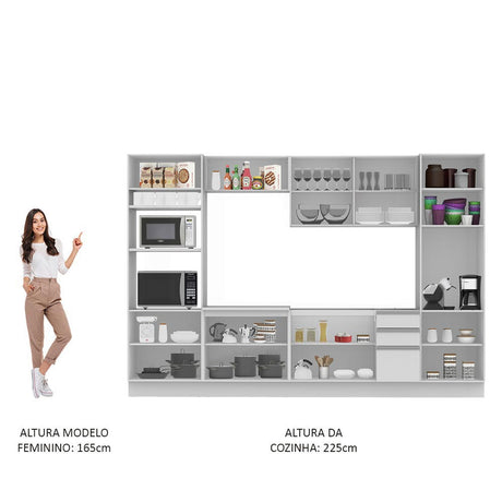 Cocina Integral Roma Blanco 330x225cm sin Mesón y sin Estufa - COCINAS | Bylmo