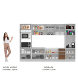 Cocina Integral Olimpia Marron 330x225cm sin Mesón y sin Estufa - COCINAS | Bylmo