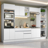 Cocina Integral Glamy Blanco 330x225cm sin Mesón y sin Estufa - COCINAS | Bylmo