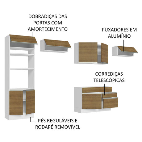 Cocina Integral Glamy Marron 350x225cm sin Mesón y sin Estufa - COCINAS | Bylmo