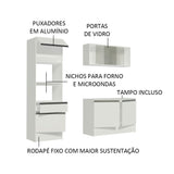 Cocina Integral Topazio Pop Blanco 180x210cm con Mesón de Madera y sin Estufa - COCINAS | Bylmo