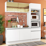 Cocina Integral Diamante Pop Blanco 180x210cm con Mesón de Madera y sin Estufa