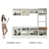 Cocina Integral Diamante Marron 240x210cm con Mesón de Madera y sin Estufa - COCINAS | Bylmo