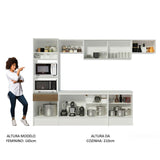 Cocina Integral Topazio Marron 300x210cm con Mesón de Madera y sin Estufa - COCINAS | Bylmo