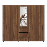 Closet Java Gales y Wengue 230x200cm con Tres Cajones y con Espejo - CLOSETS | Bylmo