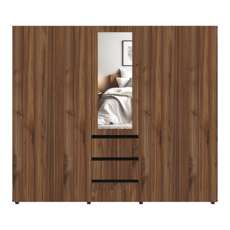 Closet Java Gales y Wengue 230x200cm con Tres Cajones y con Espejo - CLOSETS | Bylmo