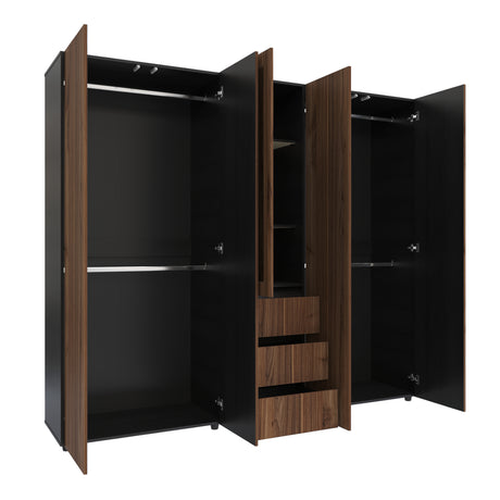 Closet Java Gales y Wengue 230x200cm con Tres Cajones y con Espejo - CLOSETS | Bylmo