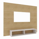 Panel de TV Flotante Rovere y Blanco 150x118cm con Dos Cajones y para TV Hasta 65 Pulgadas - MUEBLES DE TV | Bylmo