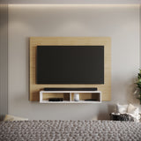 Panel de TV Flotante Rovere y Blanco 150x118cm con Dos Cajones y para TV Hasta 65 Pulgadas - MUEBLES DE TV | Bylmo