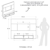 Panel de TV Flotante Rovere y Blanco 150x118cm con Dos Cajones y para TV Hasta 65 Pulgadas - MUEBLES DE TV | Bylmo