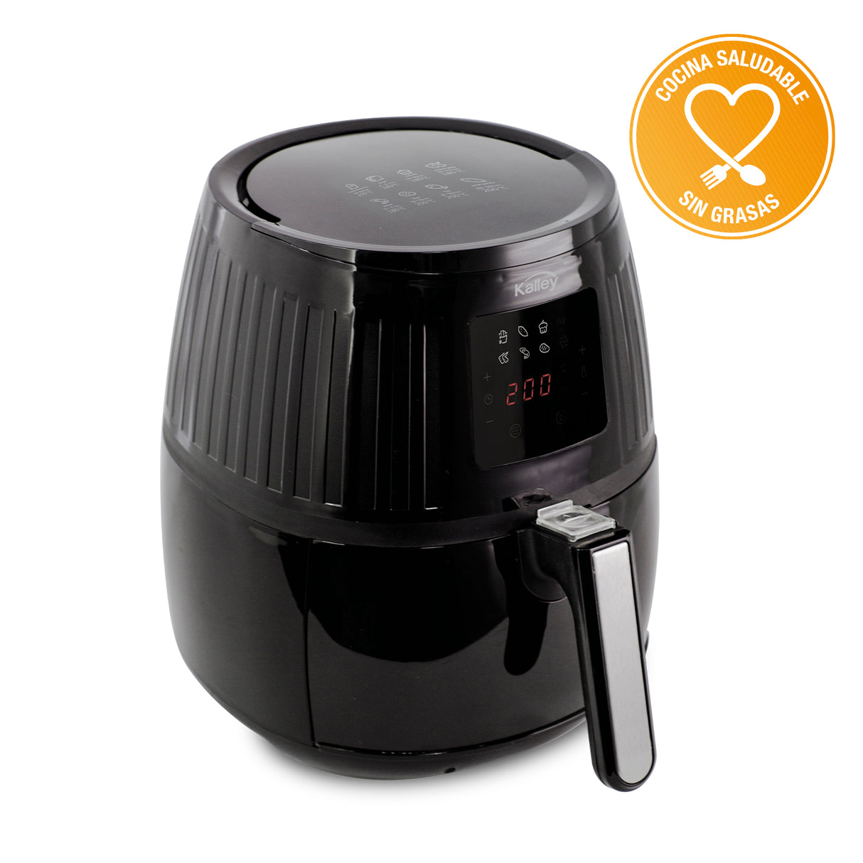 Freidora de Aire Negro 34.5x32cm Smart Wifi de 3.2 Litros Con Pantalla Digital y con Un Compartimiento de Cocción - FREIDORAS DE AIRE | Bylmo