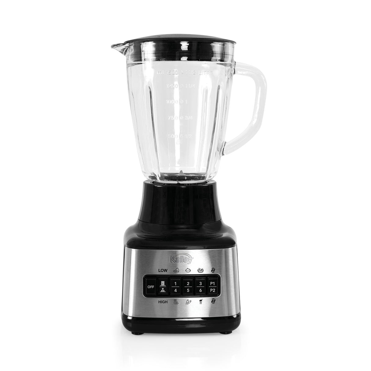 Licuadora Negro y Plateado 21.8x39.1cm de 1.5 Litros con Seis Velocidades y Seis Funciones Preconfiguradas - LICUADORAS Y PROCESADORES | Bylmo
