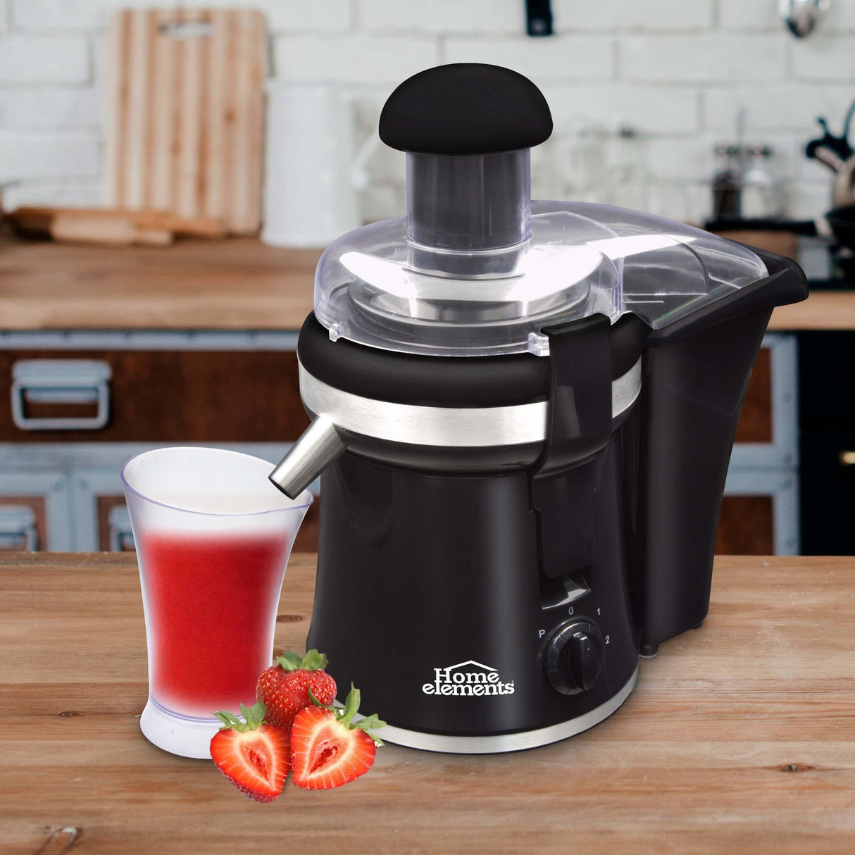 Extractor de Jugos Negro 16.5x31cm De 1 Litro con Base Antideslizante - EXPRIMIDORES Y EXTRACTORES | Bylmo