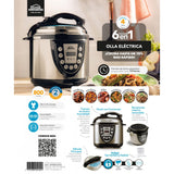 Olla Multifuncional Plateado y Negro 27.5x32cm de 4 Litros con Seis Funciones preconfiguradas - OLLAS MULTIFUNCIONALES | Bylmo