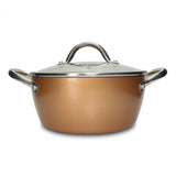 Olla Alta Cobre 23x15cm De 2.5 Litros Apta para Inducción con Mango de Acero Inoxidable - OLLAS Y SARTENES | Bylmo