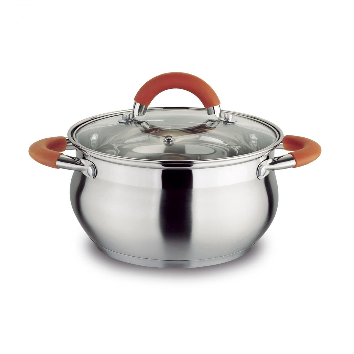 Olla Alta Plateado y Cobre 19.5x17.5cm De 2.5 Litros Apta para Inducción con Mango de Silicona - OLLAS Y SARTENES | Bylmo